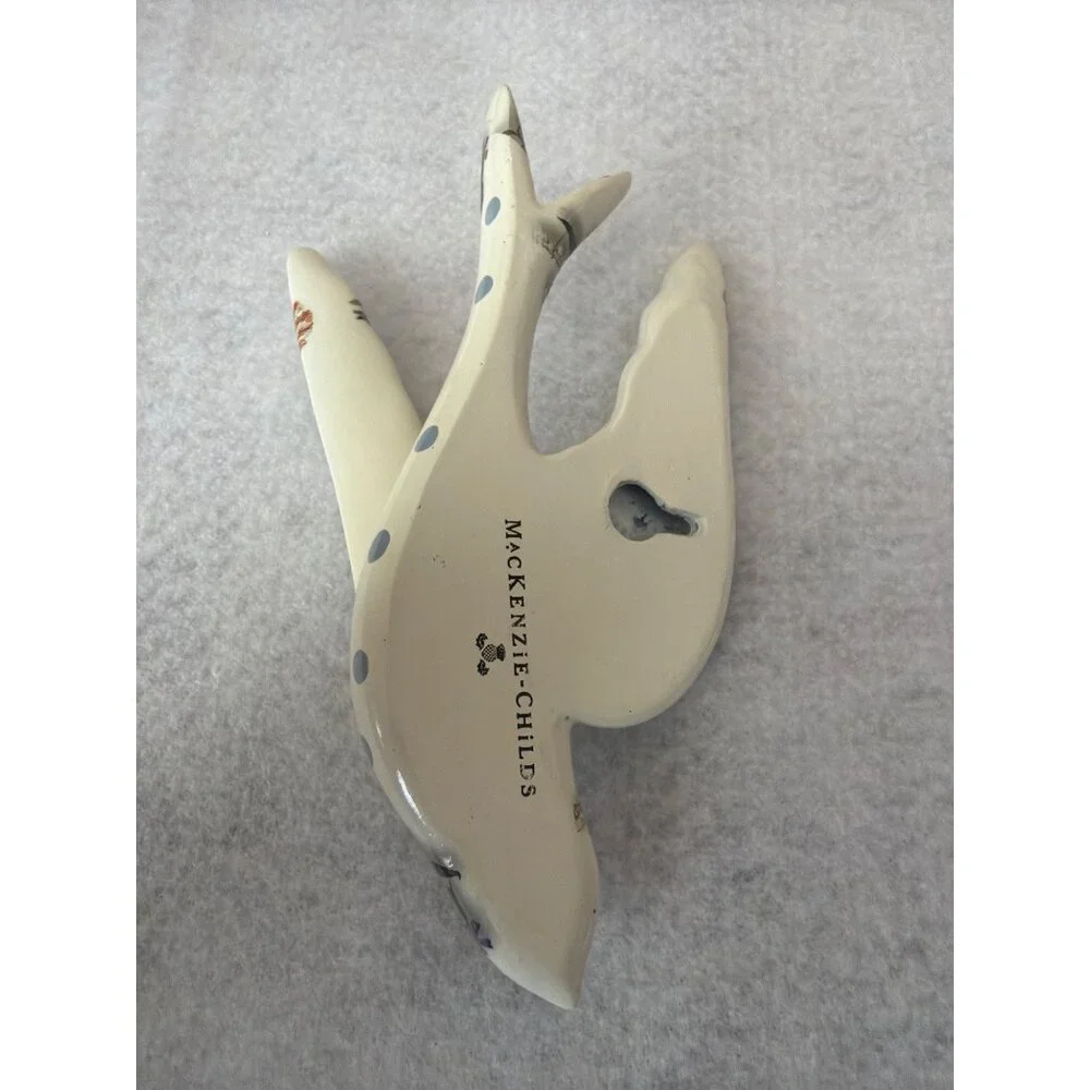 MacKenzie-Childs Ceramic Wildflower Swallowtail Wall Decor Set of 3 Polka Dot 6" - Picture 8 of 11